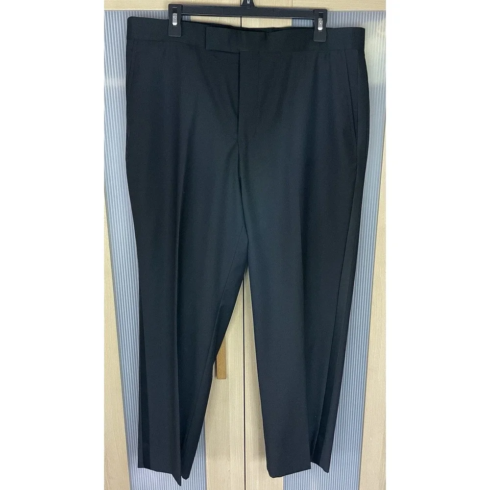 Brooks Brothers 1818 Madison Men's Dress Pants Wool Black 38x28 Tuxedo Party